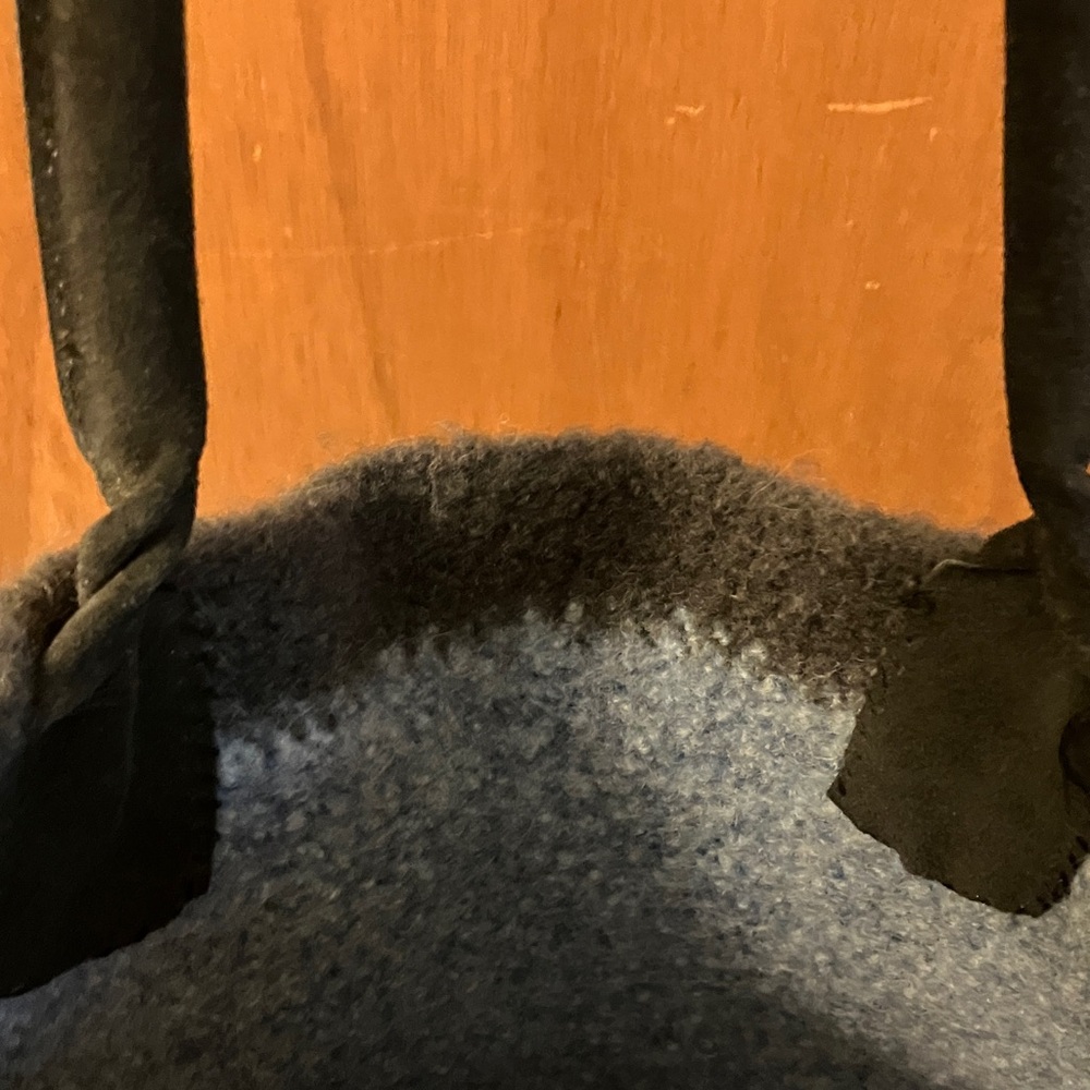 HANDMADE Blue and Gray Women's Tote Bag (felted wool ) - Picture 2 of 3